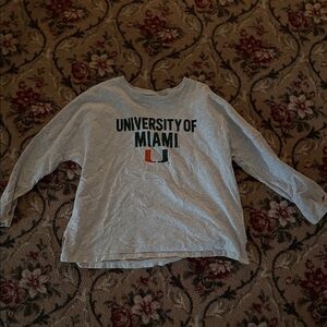 University of Miami Gray Long Sleeve Shirt